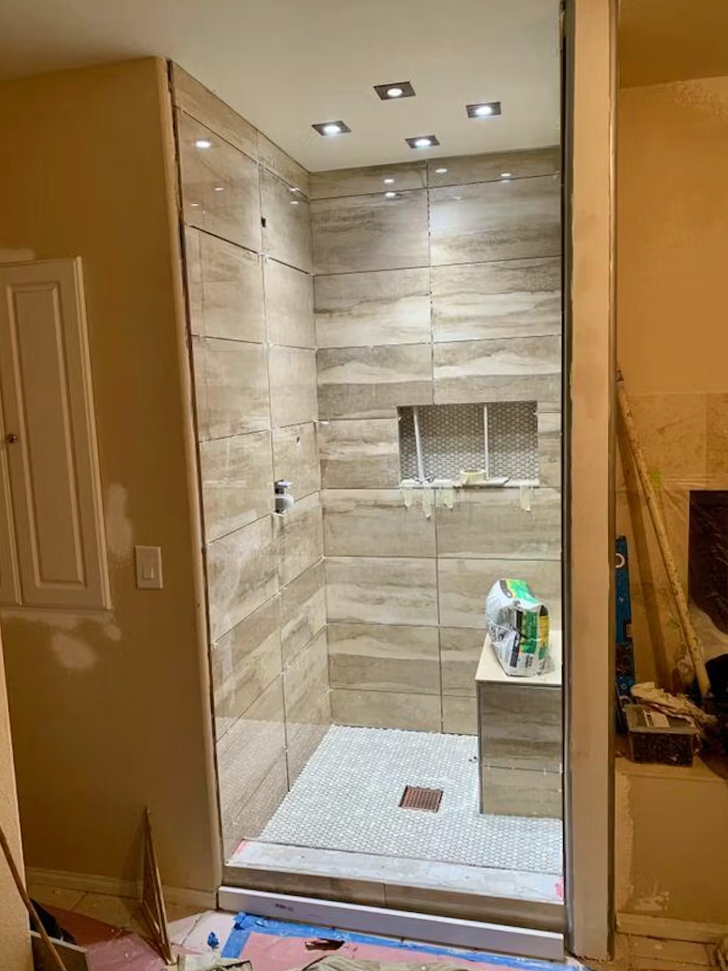 customer review pic for 4 Inch Square Hole Pattern Square Shower Drain