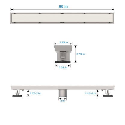 AQVA 2-in Stainless Steel Rectangle Stainless Steel Linear Shower Drain in  the Shower Drains department at