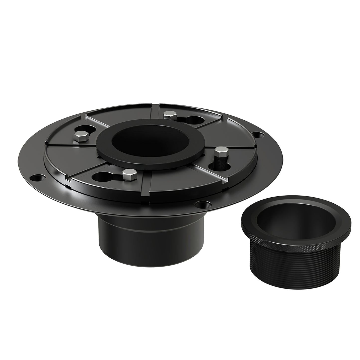 Shower Drain Base Flange With Rubber Coupler and Thread Adapter