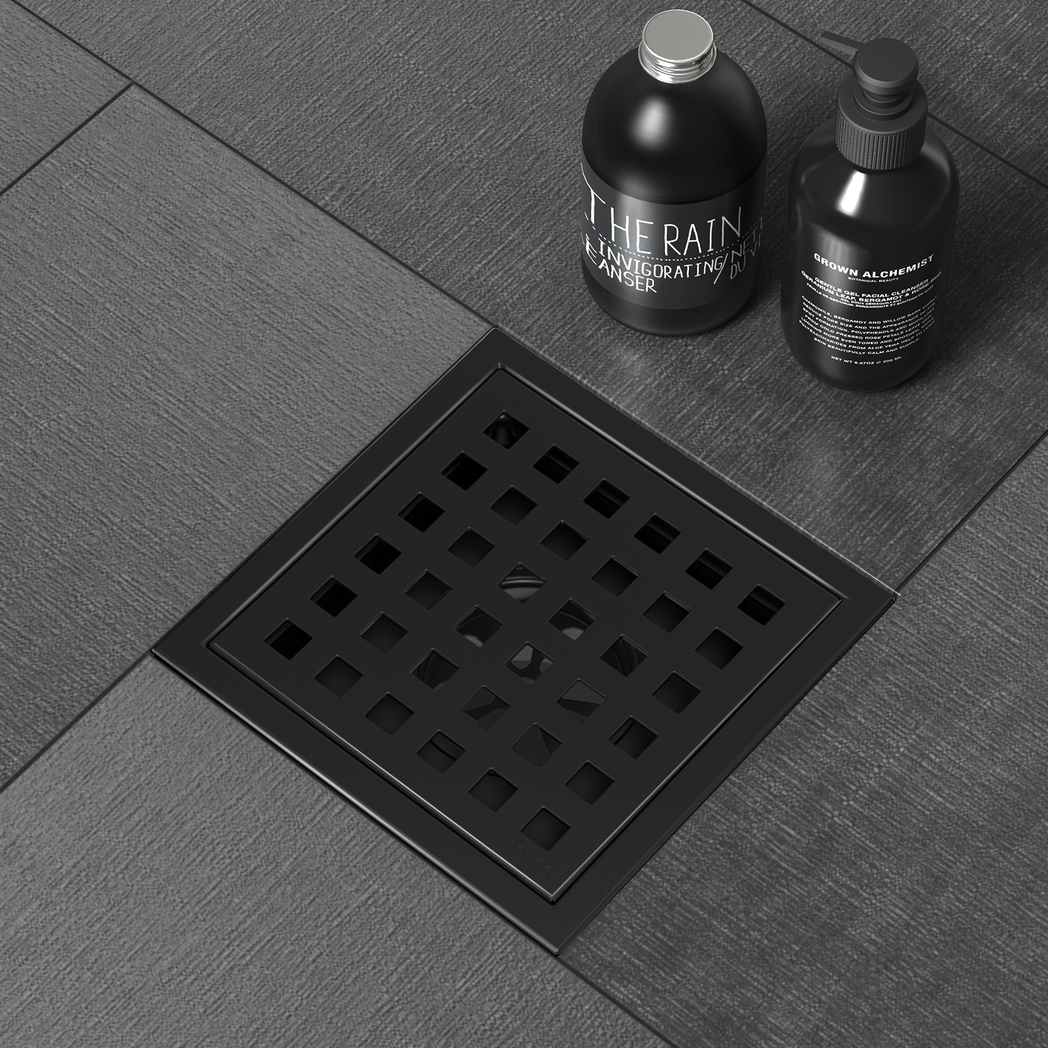 4 Inch Square Hole Pattern Square Shower Drain With Flange